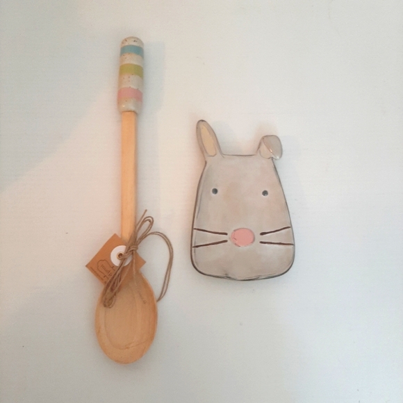 Mud Pie Decorative Stoneware Bunny Spoon Rest & Spoon - Picture 5 of 16
